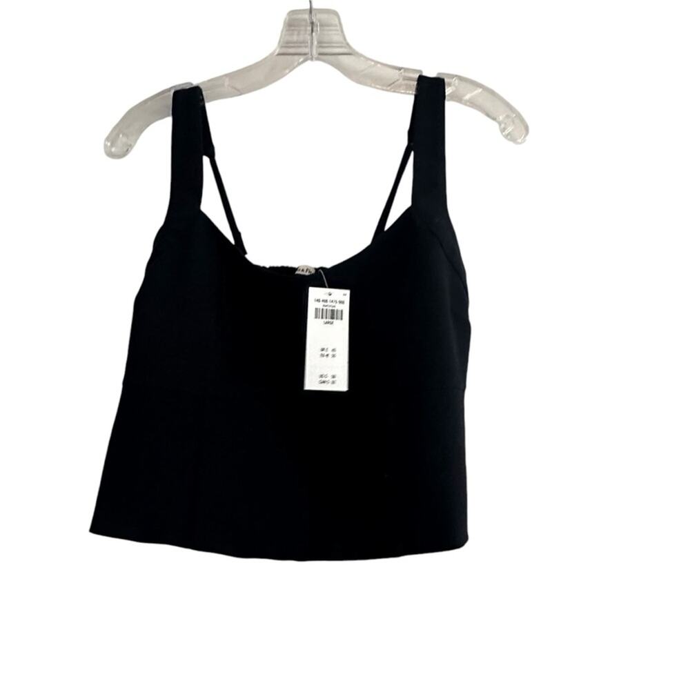 A&F Abercrombie & Fitch BLACK Corset Top Smocked Smock Crop Side Zip NWT LARGE